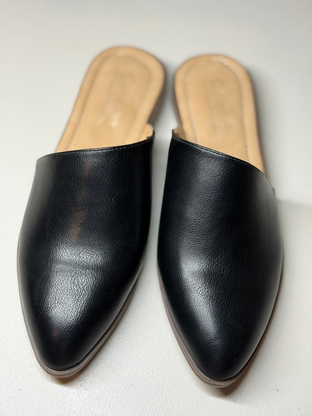 NEW! Catherine Malandrino Asos Black Mules Pointed Toe Slip On Flats Size 9
